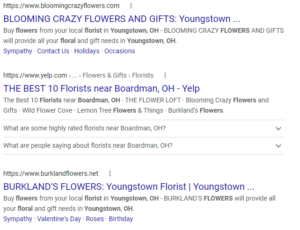 Youngstown Flowers Search Results